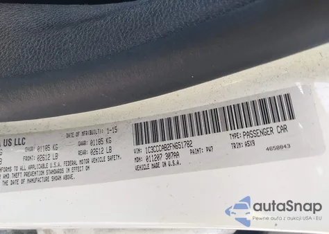 2015 Chrysler 200 Limited from USA, damaged, VIN 1C3CCCAB2FN651782